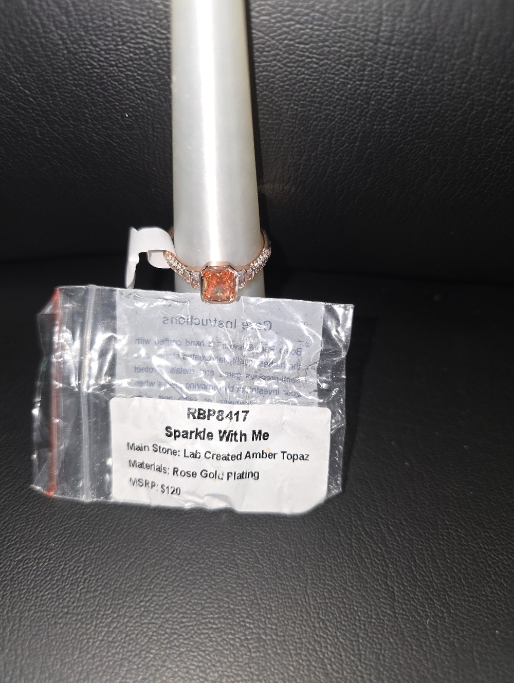 Sparkle With Me Rose Gold Ring with Amber Topaz NOVEMBER 2024 SZ 11